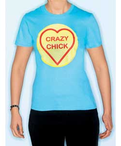 Love Hearts Crazy Chick T-shirt - Medium