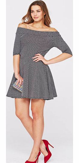 Love label Bardot Spot Jacqaurd Skater Dress