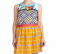 Multi-coloured printed cotton dress