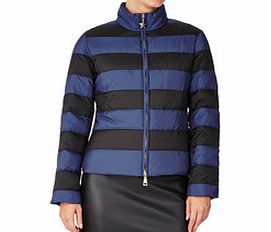 Navy and black padded duck down jacket