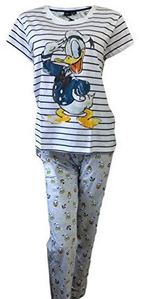 Womens Licensed Disney Pyjamas Ivory Donald Duck Sailor M
