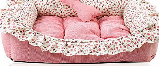 Love U Princess Floral Pet Bed Sofa House Mat for Cat Dog Puppy 22 Inch by 15.5 Inch Pink