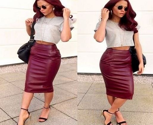 Love2Dress River Island Leather-Look Pencil Skirt UK SIZE 8