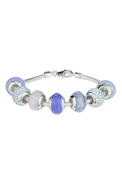 19cm Bracelet and Blue Murano Charm