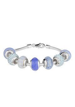 21cm Bracelet and Blue Murano Charm