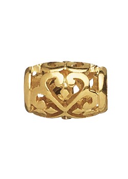 Gold Large Filigree Heart Charm 380107