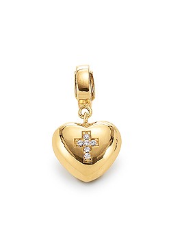Lovelinks Gold Plated Cross Heart Click Link