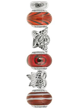 Set of 6 Silver and Murano Glass Sweet