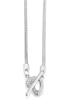 Lovelinks Silver 45cm T Bar Heart Clasp Necklace