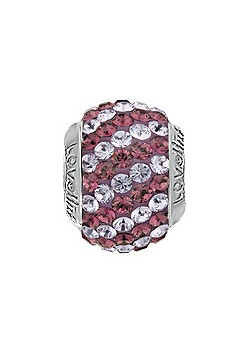 Lovelinks Silver Amethyst Crystal Stripes Ball