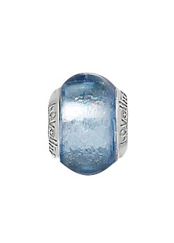 Lovelinks Silver and Ice Blue Murano Glass Charm