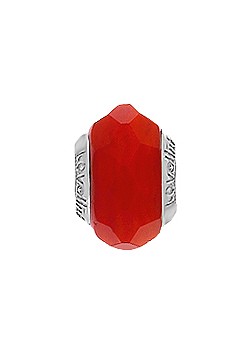 Lovelinks Silver and Red Ice Murano Glass Charm