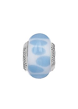 Silver Blue Steps Murano Glass Charm