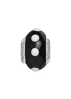 Lovelinks Silver, Bumpy Road Black Murano Glass