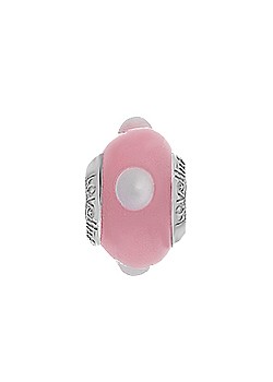 Silver Cotton Candy Murano Glass Charm