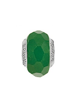 Lovelinks Silver Emerald Ice Murano Glass Charm