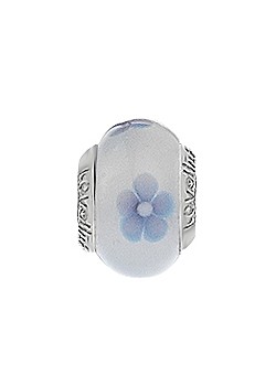 Silver Forget Me Not Murano Glass