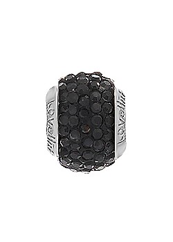 Lovelinks Silver Jet Crystal Ball Charm 1183963-24