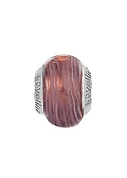 Lovelinks Silver Majestic Plum Murano Glass