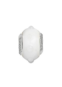 Silver Milky White Bumpy Road Murano