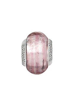 Silver Pink Candy Murano Glass Charm