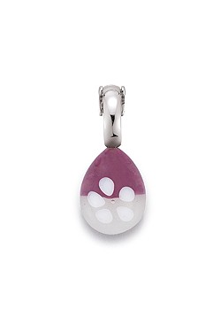 Lovelinks Silver Purple and White Murano Glass