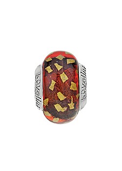 Lovelinks Silver Red Gold Dust and Ruby Murano