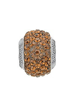 Lovelinks Silver Smoked Topaz Crystal Ball Charm