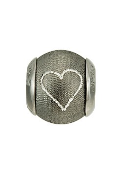 Lovelinks Silver Sparkling Black Heart Bead