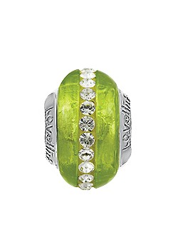 Lovelinks Silver Sparkling Peridot Murano Glass