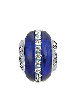 Lovelinks Silver Sparkling Sapphire Murano Glass