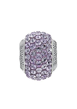 Lovelinks Silver Violet Crystal Ball Charm
