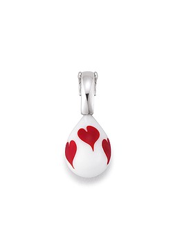 Lovelinks Silver White and Red Murano Glass