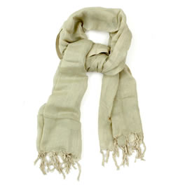 Love Quotes Linen Mix Long Scarf in Champagne