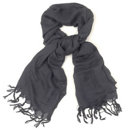 Love Quotes Linen Mix Long Scarf in Charcoal