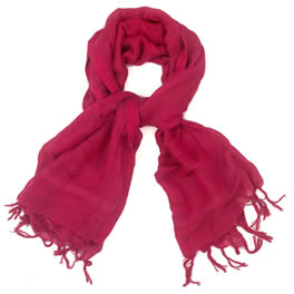 Love Quotes Linen Mix Long Scarf in Framboise