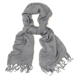 Love Quotes Linen Mix Long Scarf in Mercury