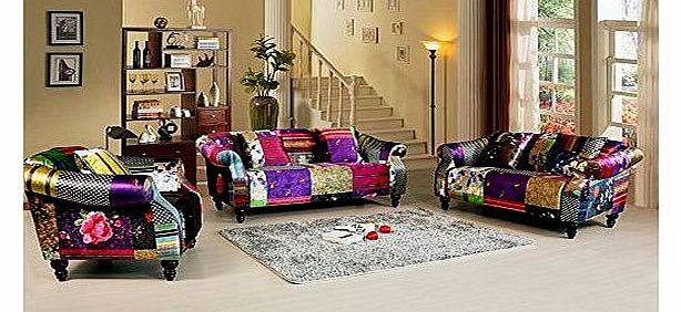Anna Shout 3+1 Luxury Velvet Tufted fabric Sofa Suite