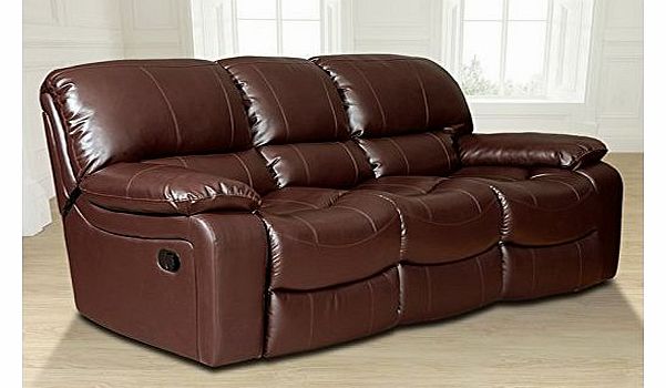 Lovesofas Valencia Jumbo 3 seater leather recliner sofa in Brown