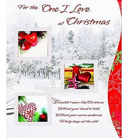 Loving Words Large loving words card. Title For the One I Love at Christmas. Inspirational versed die cut card with foil embellishments. Bring a smile with the special present of heartfelt words this Christmas. Fr