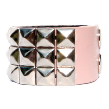 Lowlife 3 Row Pyramid Pink wristband