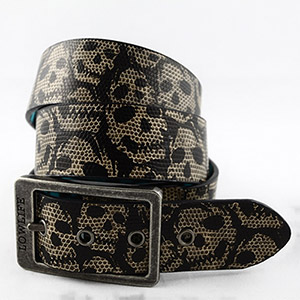 Lowlife Crowd Reversible Belt - Beige Snake
