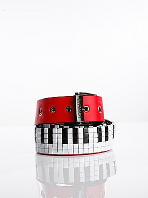 Lowlife Keys Red With Shiny Black/White Studs And Black Edging