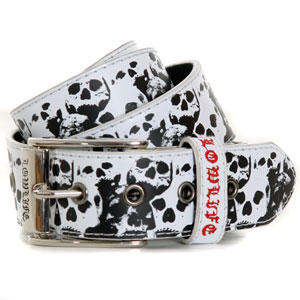 Lowlife Skull Pile Belt - White