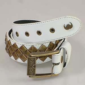 Lowlife Slant Belt - White/Gold