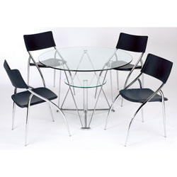 LPD - Montreal Dining Table & 4 Black Faux