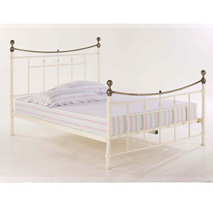 , Regency, 4FT 6 Double Metal Bedstead - Cream