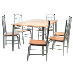 LPD - Valencia Dining Table & 6 Solid Seat Chairs
