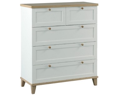 LPD Chest of Drawers White with Ash Detail
