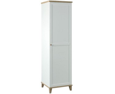 LPD Furniture Boston White Single Door Wardrobe With Ash Detail